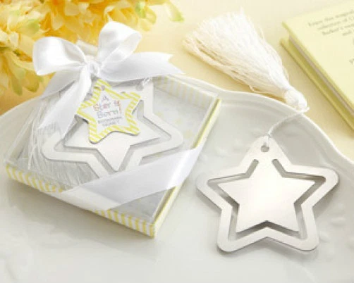 A Star is Born Silver Metal Bookmark With Tassel Baby Shower Favors