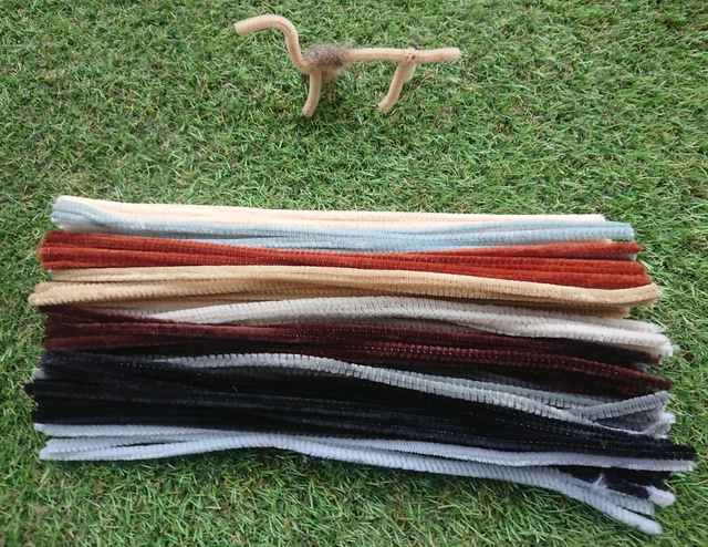 Limpiadores de tuberías de armadura, fieltro de agujas y otras artesanías tonos naturales 30 cm años 100
