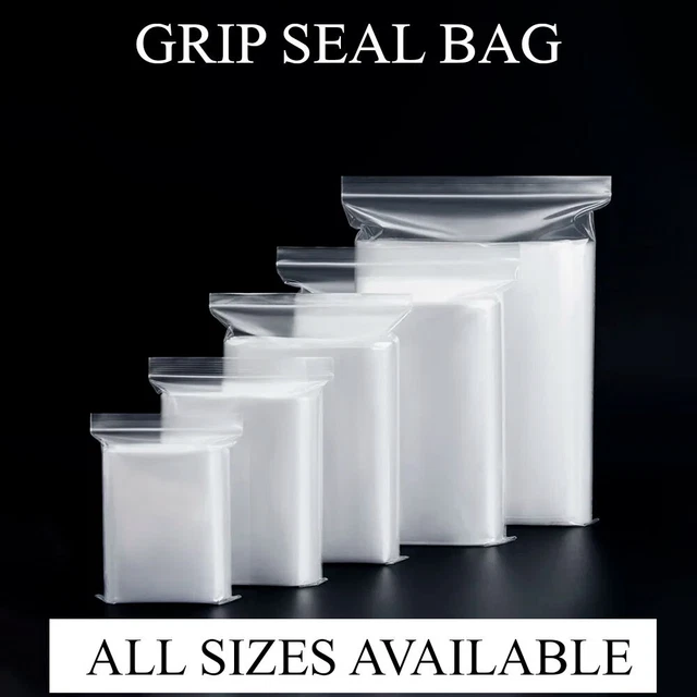 GRIP SEAL ZIP Lock Bags Self Resealable Grip Poly Plastic Clear Mix