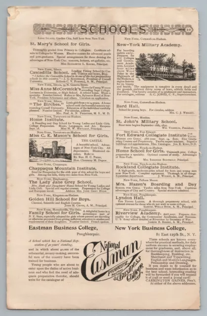 1890s-1910s Print Ad Schools Brooklyn Polytech, Hill Institute, Eastman