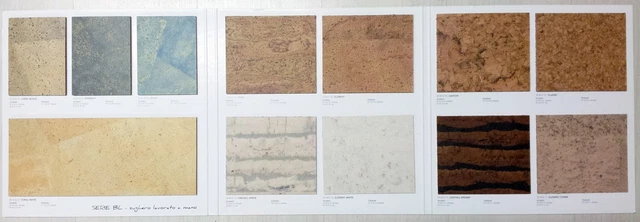 Pavimento in sughero spess. 4mm piastrelle 30x60cm finitura vernice da incollare