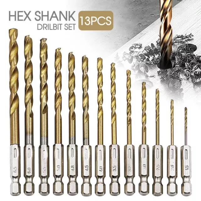 Quick Change Hex Shank Drill Bits Set HSS Steel Wood Timber Drilling Drill Bits