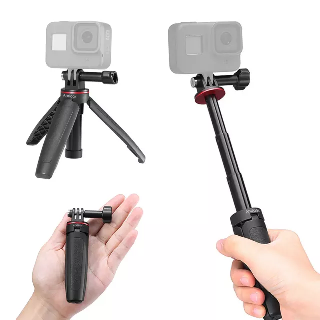 Andoer MT-09 Mini Extendable Desktop Tripod Handheld Action Camera Vlog W7D2