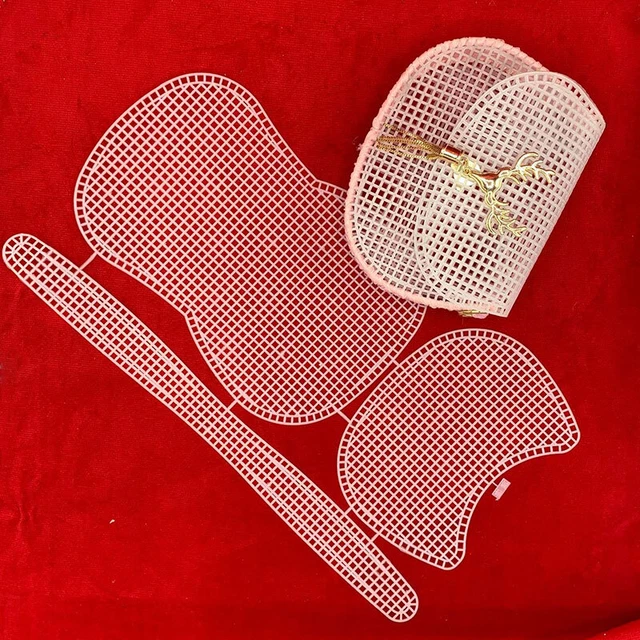 Hoja de malla de tejido de plástico hecha a mano bolsa hágalo usted mismo accesorios para tejer