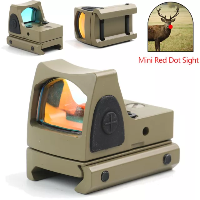 Red Dot Tactical RMR Reflex Sight Scope for Pistol Glock 17 19 W/20mm Mount TAN