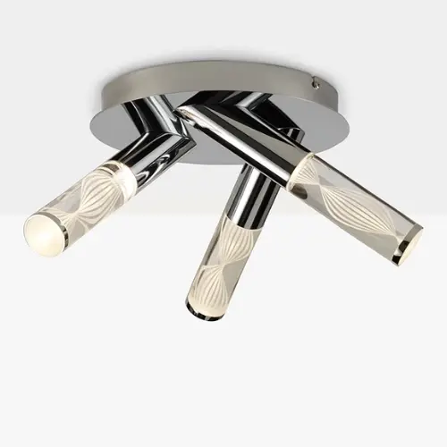 John Lewis Oslo LED 3 Arm Bathroom Ceiling Plate, H16 x Dia.22cm, Chrome