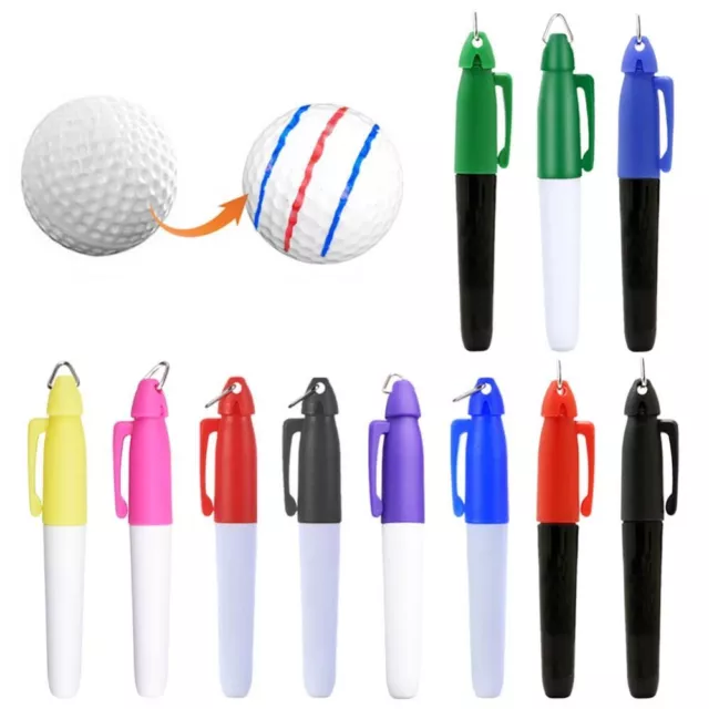 10Pcs For Golfer Golf Marker Pen Stencil Sport Tool With Hang Hook  Outdoor
