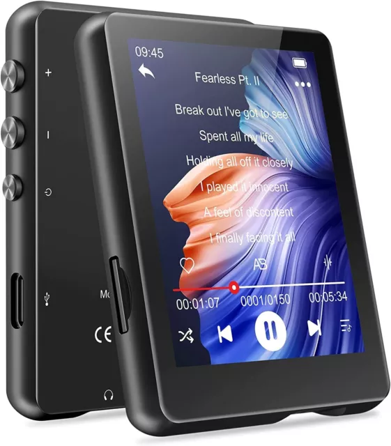 AGPTEK HiFi MP3 Player with Bluetooth 5.3, 32GB A09X Black 
