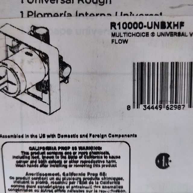 DELTA R10000UNBXHF MULTICHOICE Universal HighFlow Shower Roughin