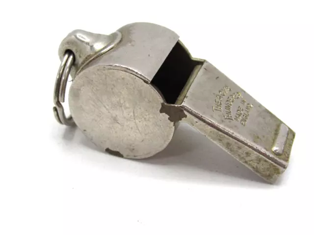 Vintage "The Acme Thunderer" Whistle w Chain  Made in England -Q