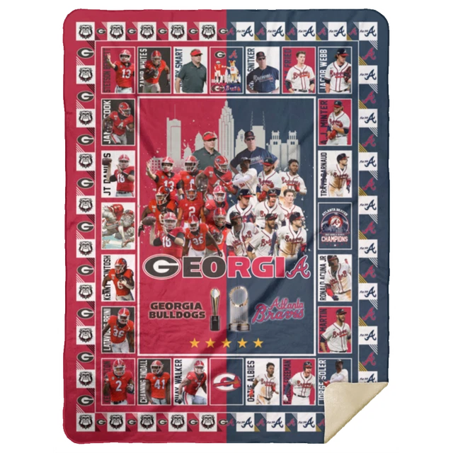Georgia Bulldogs and Atlanta Braves Champions Blanket Sherpa - Fleece