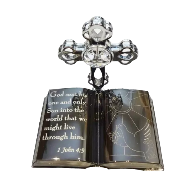 Crystocraft Bible Cross Crystal Religious Ornament Swarovski Element Gift Boxed