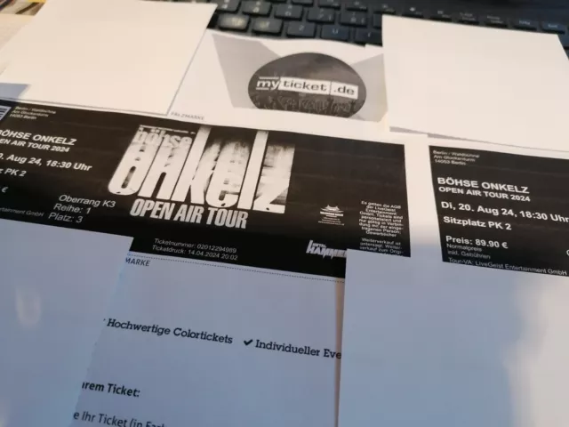 2 x Böhse Onkelz Tickets Berlin 20.08.2024