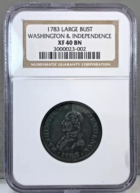 1783 Washington & Independence Cent - Large Bust - NGC XF40 BN