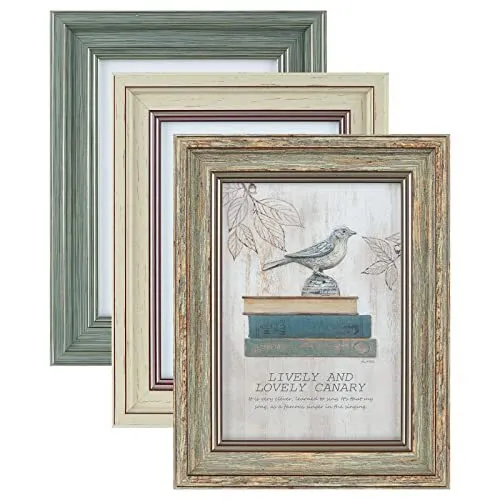 3 Pack 5x7 Inch Picture Frames Farmhouse Rustic Vintage Distressed Wood Grain