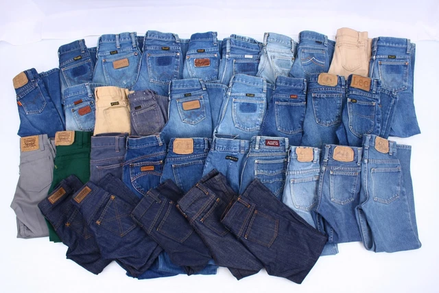 Wholesale Bundle Lot 33 Vintage 70s 80s Kids Denim Jeans Toddler Youth Wrangler