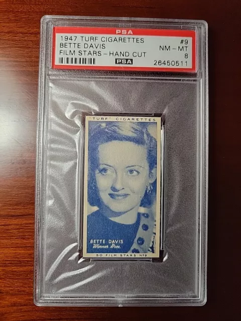 1947 Turf Cigarettes Film Stars #9 BETTE DAVIS All About Eve Actress PSA 8