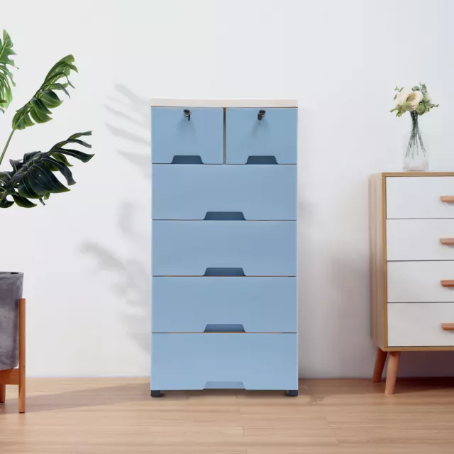 Modern and Elegant Storage Cabinet 6 Drawer with 4 wheels For Bedroom Nurseries
