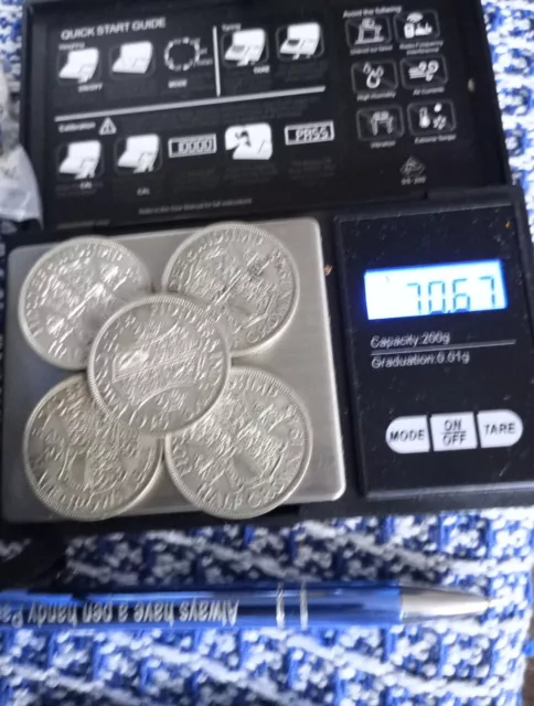 1942 BIS 1946 GEORGE Vi X5 HALBE KRONE Datum Lauf 0,5 Silbermünzen 70,6 g