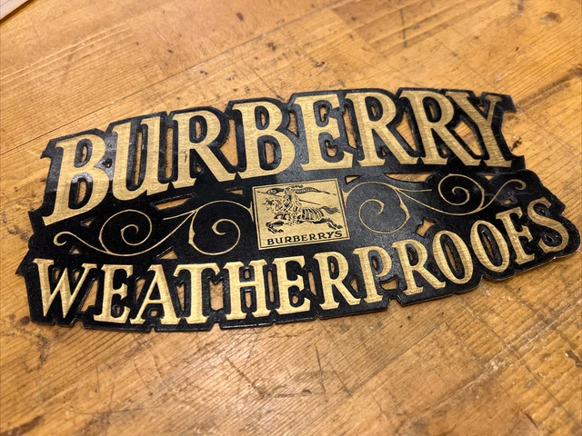 Burberry Weatherproofs advertising adhesive window sign, very good condition Burberry Weatherproofs advertising adhesive window sign, very good condition