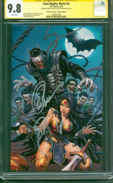 Batman Dark Knights Metal 6 Kirkham Virgin Variant CGC 2XSS 9.8 vs Wonder Woman