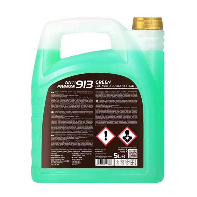 10 (2x5) Liter PEMCO ANTIFREEZE 913 Frostschutz Fertiggemisch grün (-40°C) 3