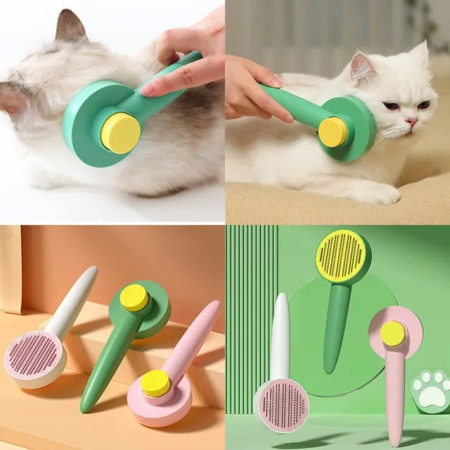 Peines removedor de pelo para mascotas masaje con un clic para mascotas cepillo para gatos perros