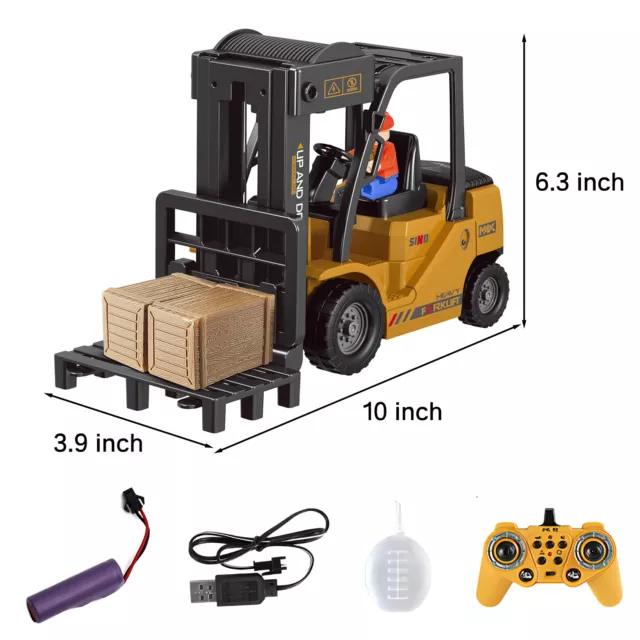 6 Channel Remote Control Forklift Engineering Car Toy for Boys Construction Gift