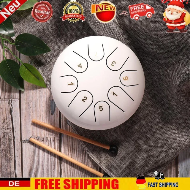 TTSAM 6 Zoll Ethereal Steel Tongue Drum 8 Tune Hand Pan Drum Tank mit Schl?eln D