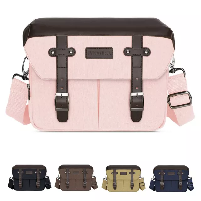 Camera Case Crossbody Shoulder PU Leather Messenger Bag for Canon/Nikon/Sony