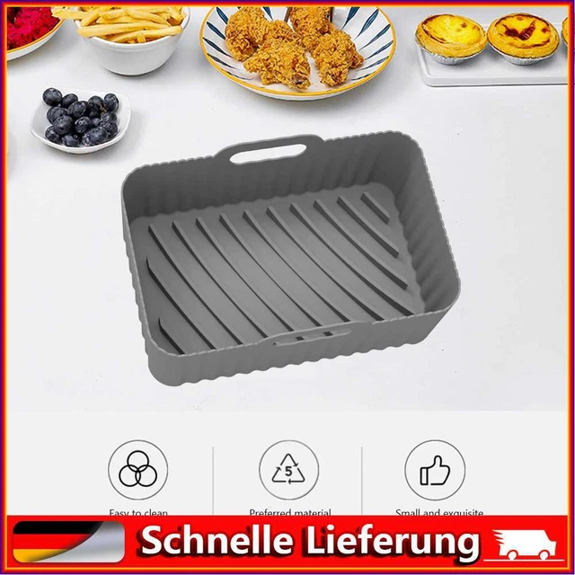 2 piezas Silicona Air Fryer Pads bandeja rectangular Air Fryer para picnic en Fr