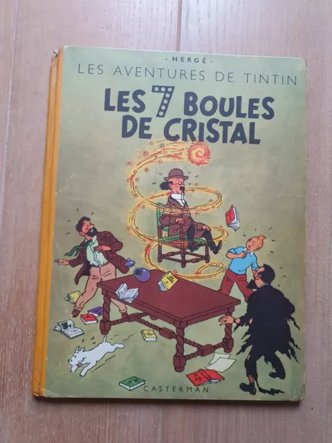 HERGE TINTIN  LES SEPT BOULES DE CRISTAL  1948 titre en noir