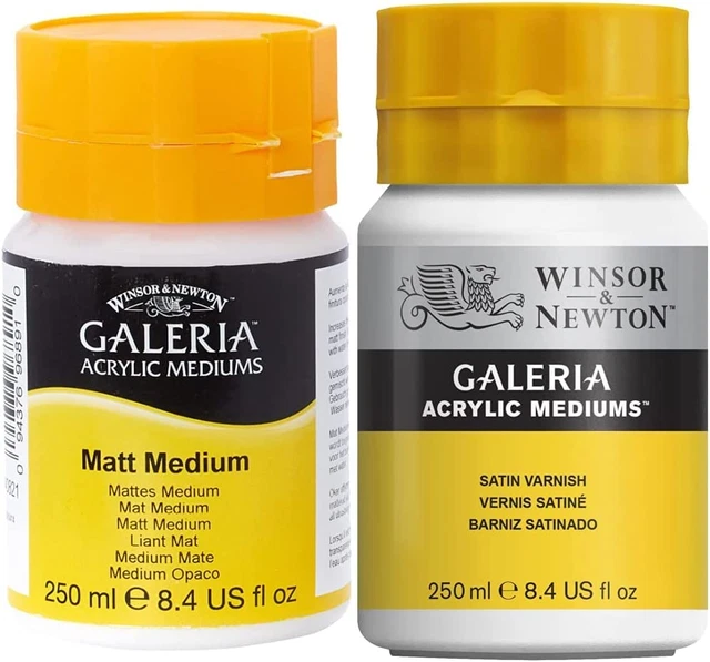 Barnis acrílicos mate mediano para galería Winsor & Newton 3040821 - 250 ml y WN galería
