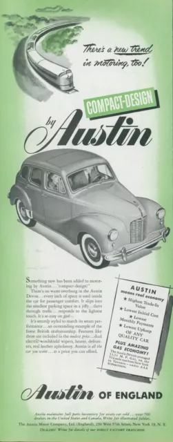 1951 Austin Devon Of England Train Compact Design Economy Vintage Print Ad SP8