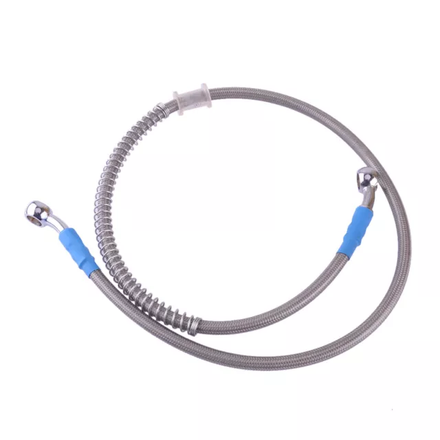 Universal 80cm Motorcycle Stainless Steel Braided Oil Brake Hose Pipe Line New 2