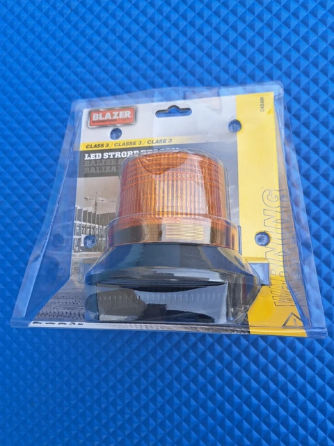 Blazer 12V LED ALERT BEACON • ORANGE AMBER EMERGENCY STROBE LIGHT Magnetic Mount