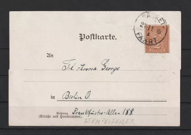 Privatpost Stadtpost Berlin Marke auf Postkarte Gruss aus-AK, gelaufen #1092741