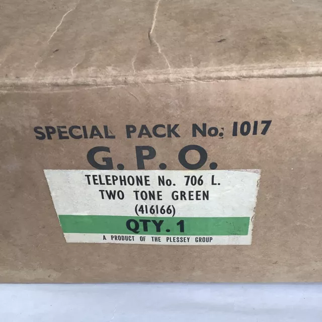 Plessey G.P.O Telephone Two Tone Green 706 Box Only