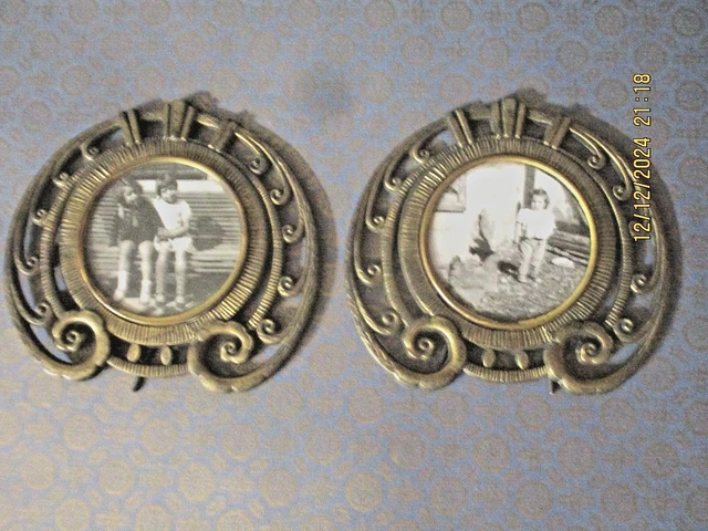 Broche Ancienne En Argent 925 - Représente Deux Hommes Assoupis, Style Chinois Humoristique, 6,5 X 5,5 Cm