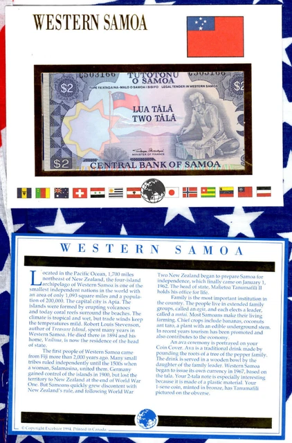 E Banknotes of All Nations Western Samoa 1985 2 Tala P-25 UNC C503166