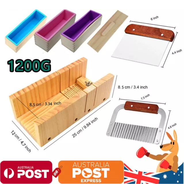 1.2kg Wood Loaf Soap Mould Melt w/ Silicone Mold Cake Making Wooden Box DIY Sets