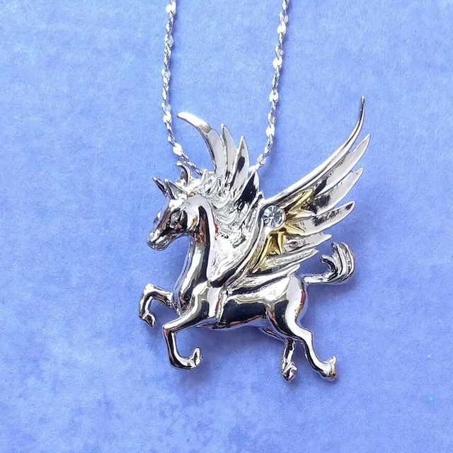 Anne Stokes Pegasus of Stars Flying Horse Pendant Necklace Sterling Silver 925 Anne Stokes Pegasus of Stars Flying Horse Pendant Necklace Sterling Silver 925