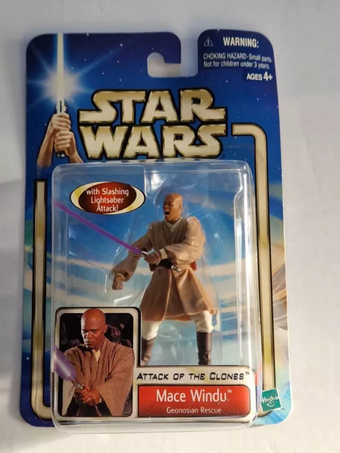NEW Star Wars 'Attack of the Clones' (2002) 'Mace Windu' Figure
