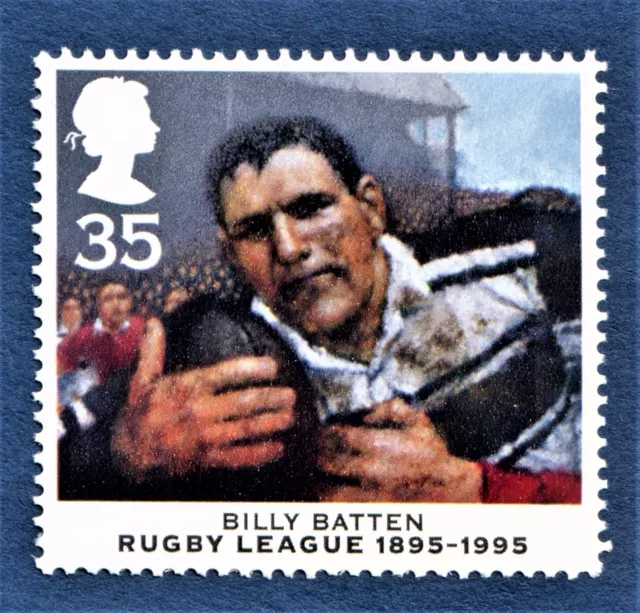 GB William Billy Batten Hunslet RLFC & Hull FC Rugby League Centenary Stamp U/M