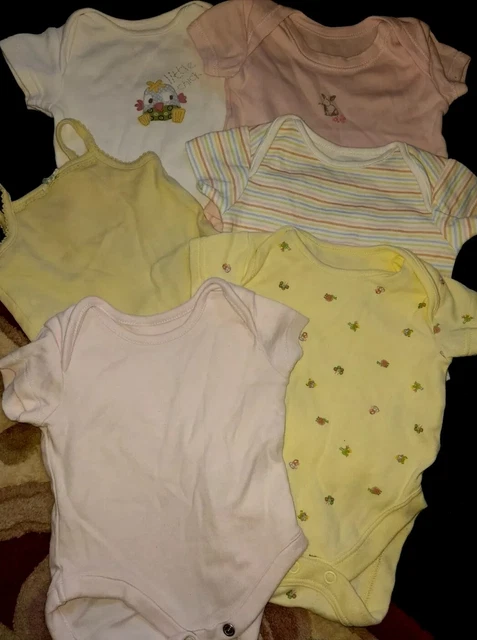 Baby Girl Newborn Bundle Short Sleeve Bodysuits Vests Next Mothercare x6