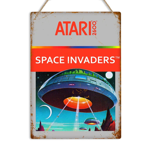 ATARI 2600 SPACE INVADERS Retro Gaming Metal Tin Wall Sign 8 Bit Arcade ...