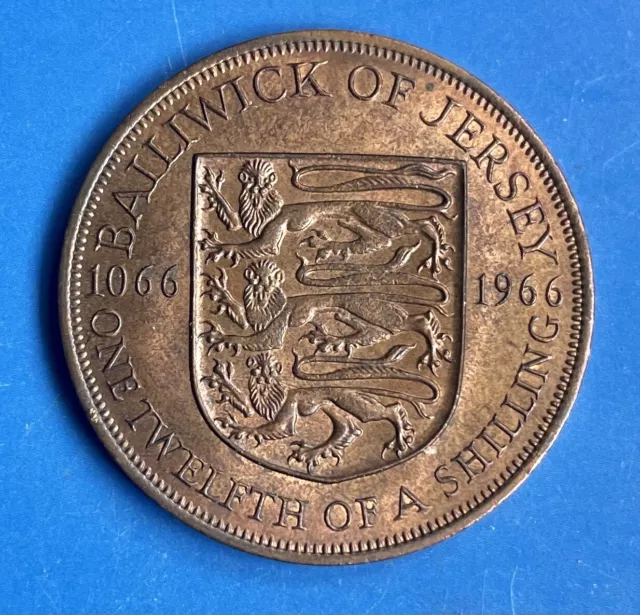 1966 Balliwick Of Jersey 1/12 Of A Shilling. PLEASE READ POSTAGE DETAILS. 5