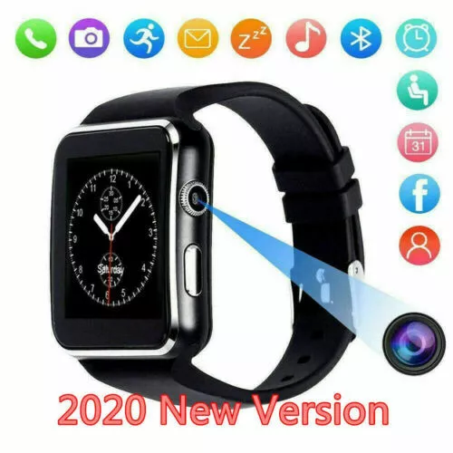 New Waterproof Sim Phone Mate Bluetooth Black Smart Watch for Iphone Ios Android 2