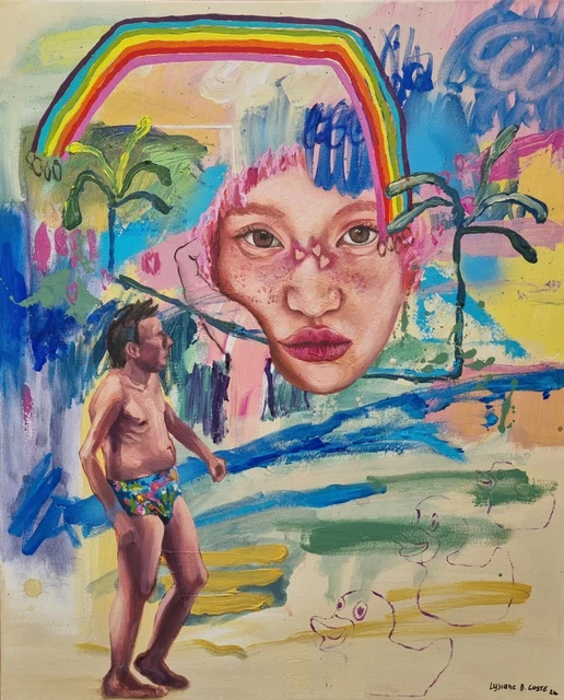 Lysiane D. COSTE technique mixte sur papier, on paper Figuration 29.7