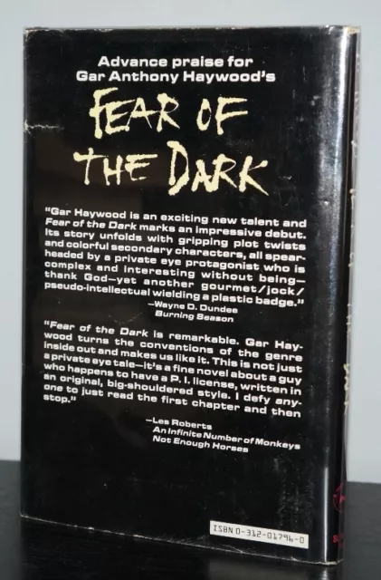 Gar Anthony Haywood - Fear of the Dark - 1st 1st HCDJ - Author's First Novel NR 2